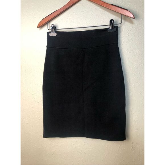 Express Women Body Contour Sweater Pencil Skirt Black Elastic Waistband Stretch - Picture 6 of 12